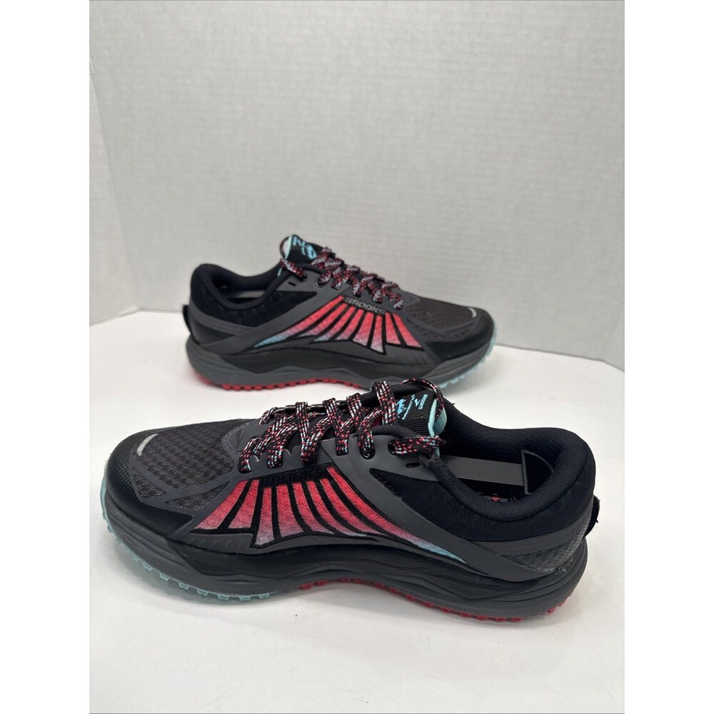 Brooks Caldera Women’s 7.5 Trail Running Shoes Black Pink Aqua 1202321B065 - Picture 2 of 10